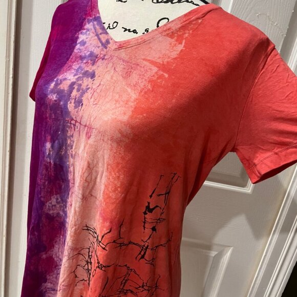 Y2K ART OF CLOTH T-SHIRT HAND DYED SHIRT MADE IN USA Sz S HIPPIE GROOVE - Picture 6 of 16
